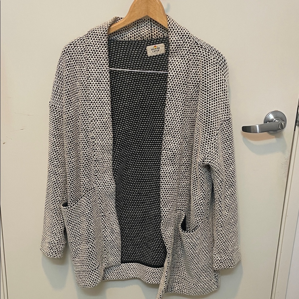 Madewell Women's Black and White Knit Cardigan